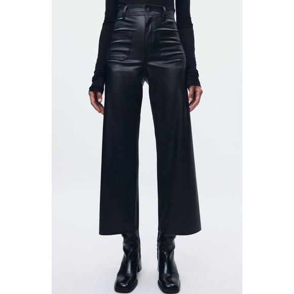 Zara The Marine Straight Leg Faux Leather Trousers - Picture 10 of 10